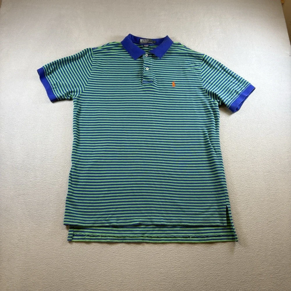 Polo Ralph Lauren  Lot Of 2 Men's L Striped Polo Shirts Cotton Preppy